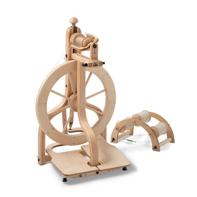 Schacht Matchless spinning wheel and tensioned lazy kate